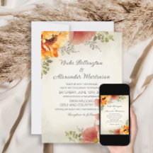 Orange brûlé automne automne Floral Mariage