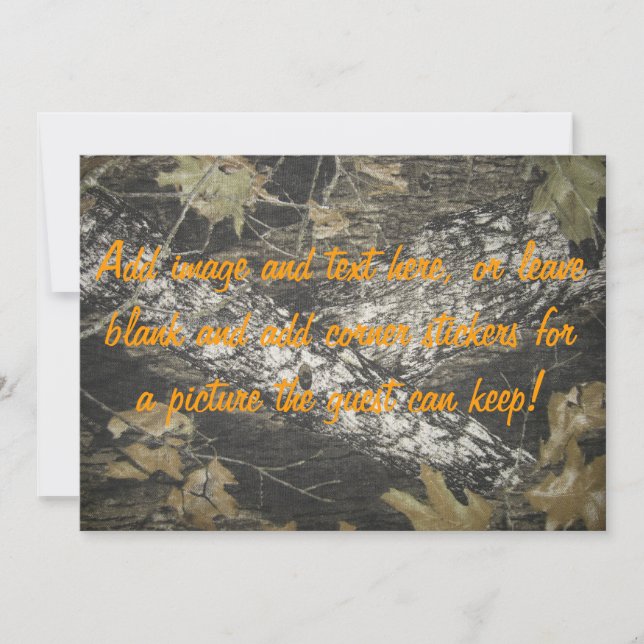 Invitation Orange Camo (Devant)