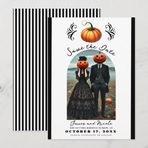 Invitation Orange Citrouille Halloween photo d'automne Enregi
