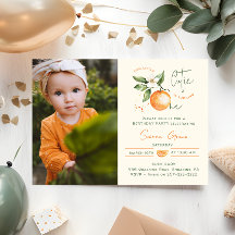 Orange Citrus Little Cutie First Birthday Photo 
