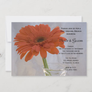 Invitation Orange Daisy dans Vase Post Mariage Brunch