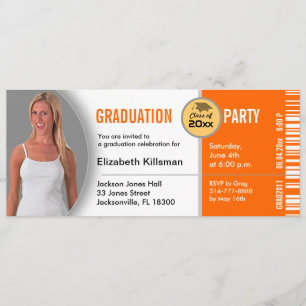 Invitation Orange de l'invitation TKT313 de partie de billet