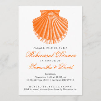 Invitation Orange de Shell de feston de dîner de répétition
