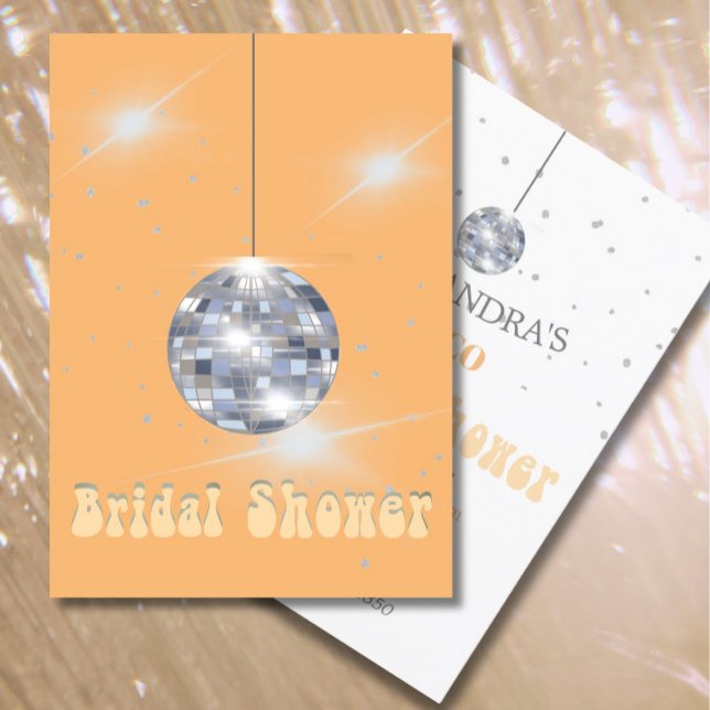 Invitation Orange Disco Ball Fête des mariées (Créateur téléchargé)