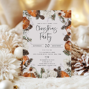 Invitation Orange épicé Fête de Noël