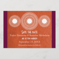 Orange Extrême-Orient Élégance Enregistrez la Date