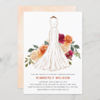 Orange Fall Floral Mariage Fête des mariées de rob