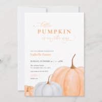 Orange Fall Little Citrouille Baby shower Invitati