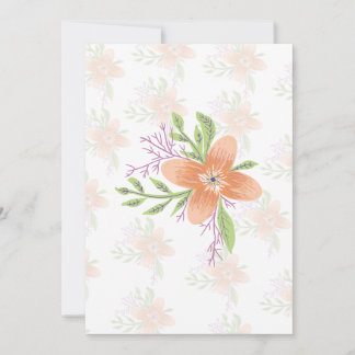 Invitation Orange Floral Watercolor Greeting Card – Elegant B