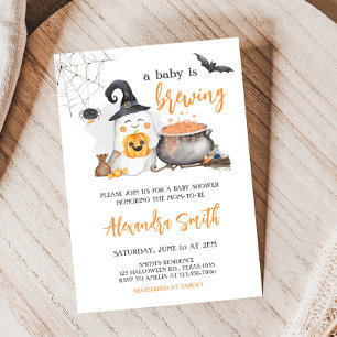 Invitation Orange Halloween Baby brasse le Baby shower