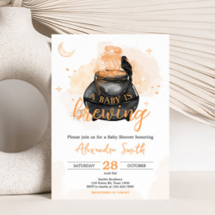 Invitation Orange Halloween Un bébé brasse du Baby shower