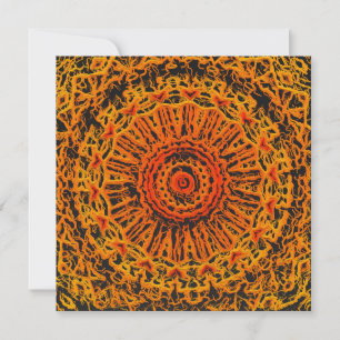 Invitation Orange, Jaune et Noir Abstrait