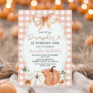 Invitation Orange Little Citrouille Automne En vichy premier
