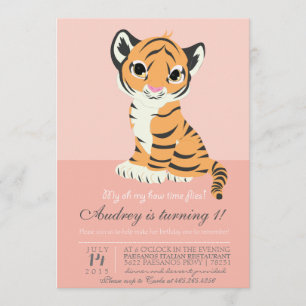 Invitation orange moderne de rose de tigre