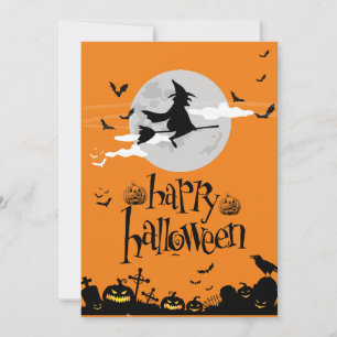 Invitation Orange moderne heureux hallowen