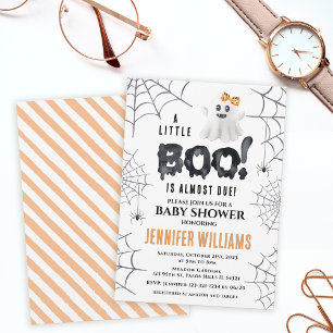 Invitation Orange noir petit garçon fantôme fille baby shower