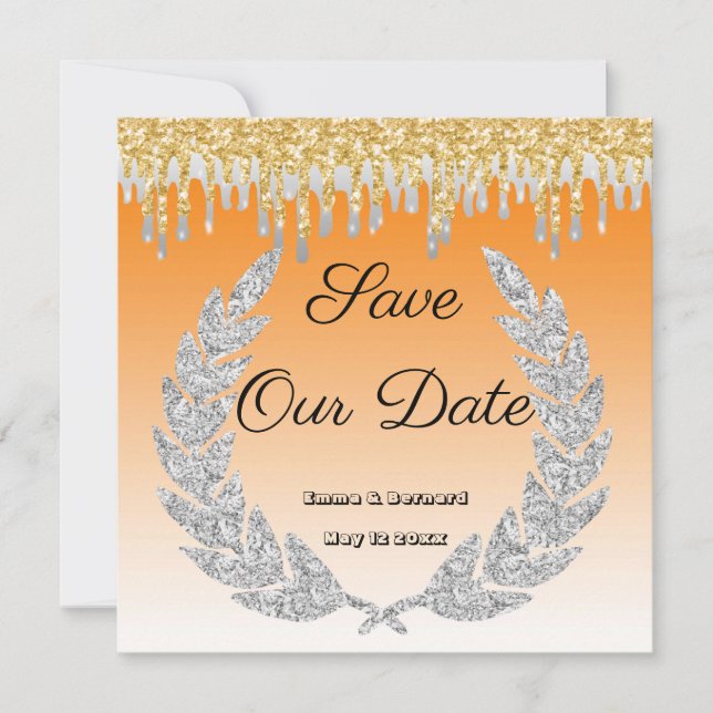 Invitation Orange Ombre, Diamond Laurel, Gold Driving (Devant)