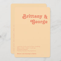 Orange Rétro Tout En Un Arêtes Arrondi Mariage