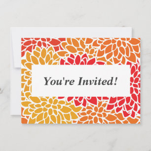 Invitation Orange rouge coloré Vintage des années 60
