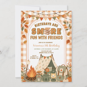 Invitation Orange S'more Amusement Avec Des Amis Camping Anni