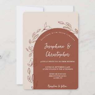 Invitation Oranger brûlant Floral Arch Mariage en terre cuite