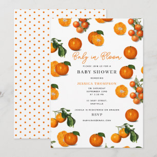Invitation Oranges d'agrumes modernes bébé en Baby shower de 