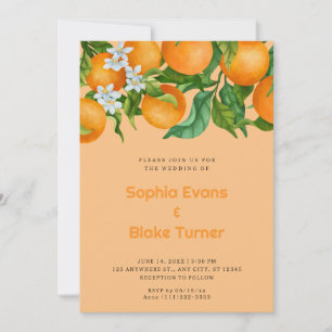 Invitation Oranges d'agrumes tropicales Mariage d'oranges bot