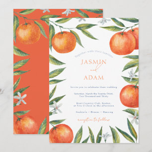 Invitation Oranges modernes Mariage d'agrumes méditerranéen