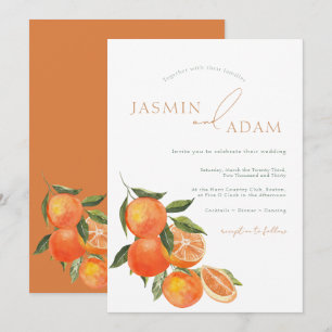 Invitation Oranges simples Mariage d'agrumes méditerranéen