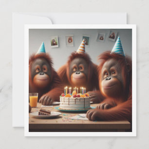 Invitation Orangutangs fêter, singe photo anniversaire