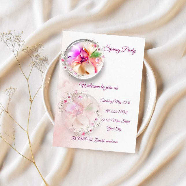 Invitation orbe de verre fleuri (Créateur téléchargé)