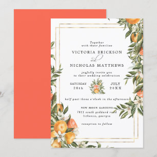 Invitation Orchard de Citrus Boho Botanical Mariage