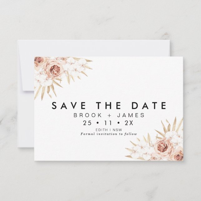 Invitation Orchards Floraux Modernes Mariage Enregistrer La C (Devant)