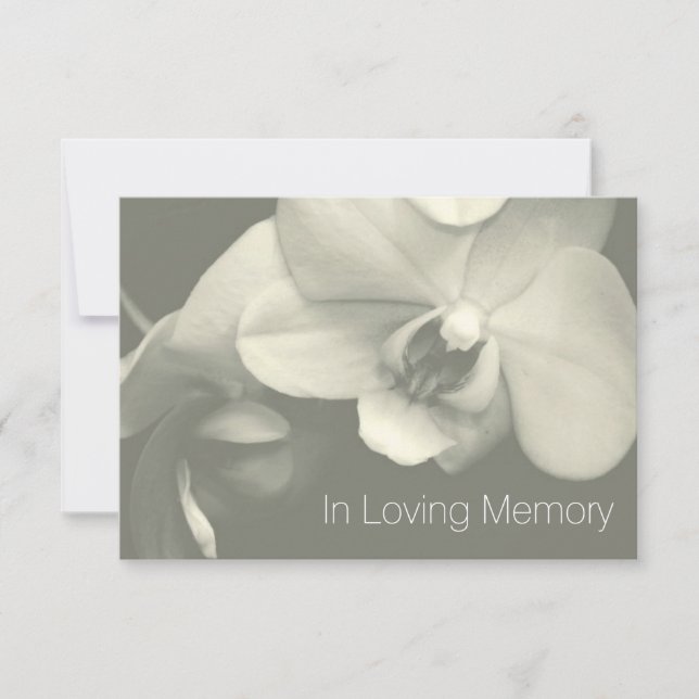 Invitation Orchid In Loving Memory Kaki Célébration de la vie (Devant)