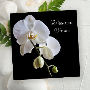 Invitation Orchidée blanche sur le dîner de répétition Mariag