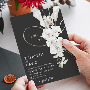 Invitation Orchidée noire Elegant Luxe Mariage moderne