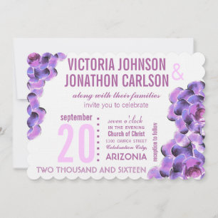 Invitation Orchidée rayonnante Succulente Mariage de typograp