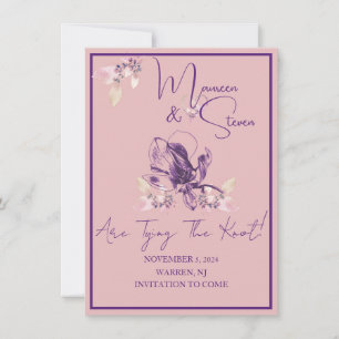 Invitation Orchidée rose et lavande Enregistrer la date