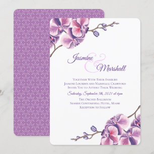 Invitation Orchidée violette