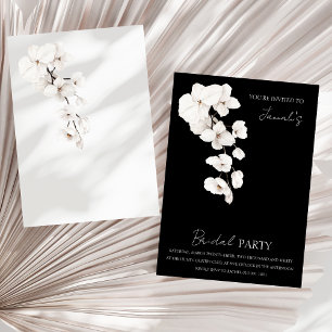 Invitation Orchidées blanches noires modernes Fête de la mari