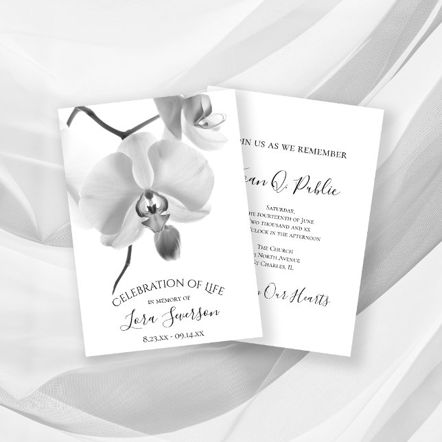 Invitation Orchidées blanches noires sur la pierre Célébratio (Créateur téléchargé)