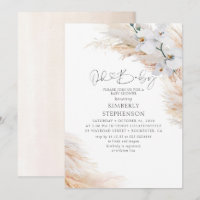 Orchidées blanches Pampas Grass Oh Baby shower