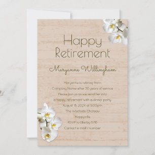 Invitation Orchidées Blanches Rustique Retraite Party Invitat