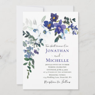 Invitation Orchidées blanches violettes Floral Mariage chréti
