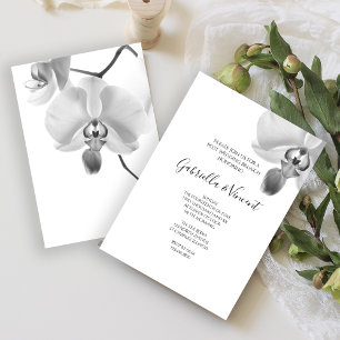Invitation Orchidées noires et blanches Post Mariage Brunch