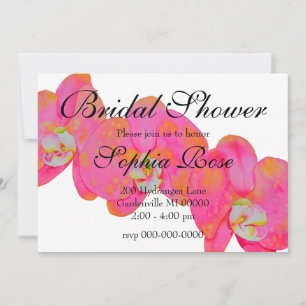 Invitation Orchidées roses