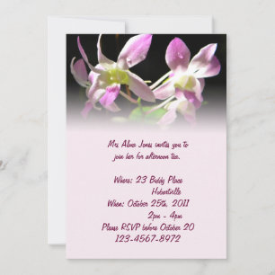 Invitation Orchidées Roses