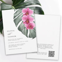 Orchidées roses chaudes Mariage tropical avec code