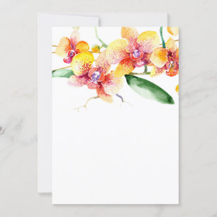 Invitation Orchidées rouges et jaunes Mariage vierge 