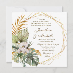 Invitation Orchidées tropicales Palms Floral Mariage chrétien